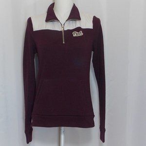 Love PINK Pullover Jacket Womens XS Maroon 1/4 Zip Long Sleeve Victoria Secret